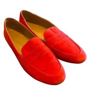 J. Crew Suede Penny Loafer In Red Suede 10